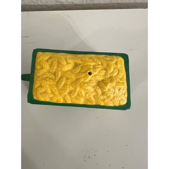 John Deere Tractor & Trailer Salt & Pepper Shakers 1998 Green & Yellow Ceramic F - Picture 6 of 8